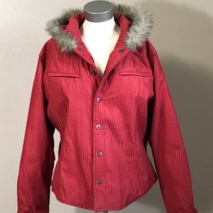NWT Ariat Corduroy Hooded Dusty Rose Jacket